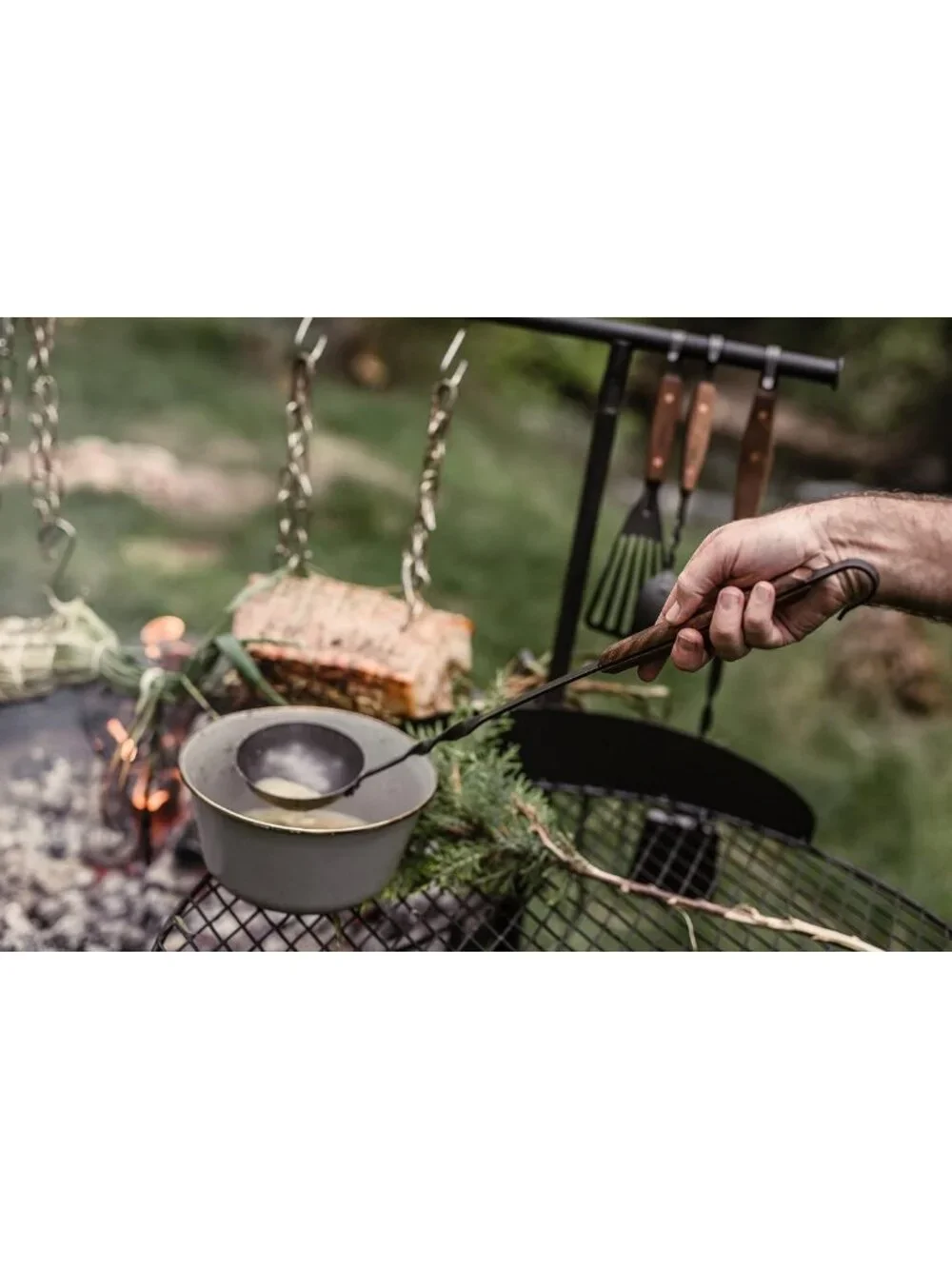 Stainless Steel Cowboy Grill Ladle - Large Long Handle Soup Dipper for Outdoor